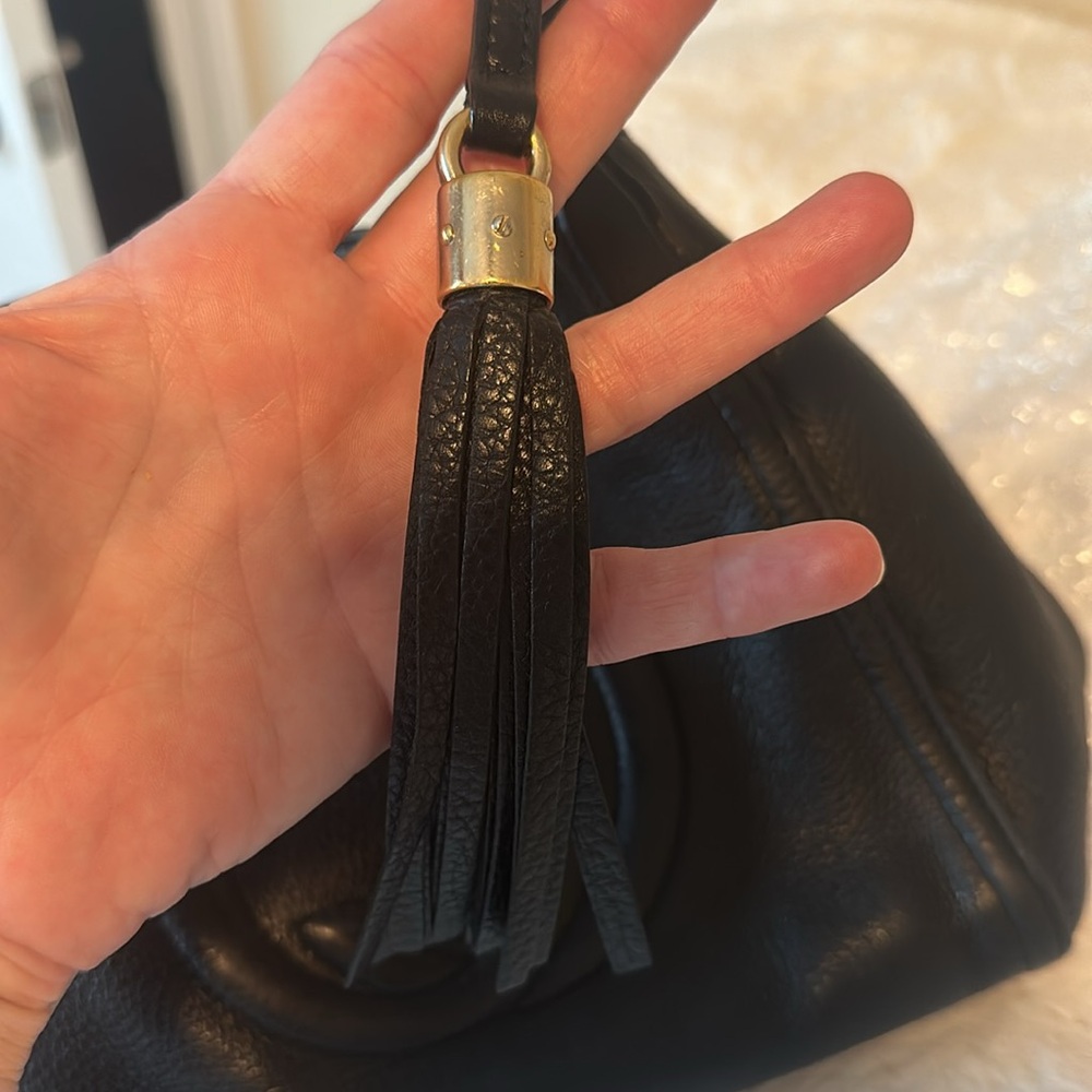 GUCCI black leather Soho with tassel Authentic 10x9x5 inches - Picture 12 of 16